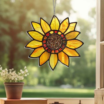Discover Sunflower Acrylic Suncatcher Window Hanging, Hippie Suncatcher