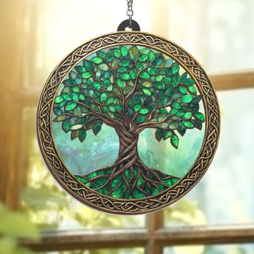 Discover Celtic Tree of Life Irish 2 Layered Hanging Suncatcher