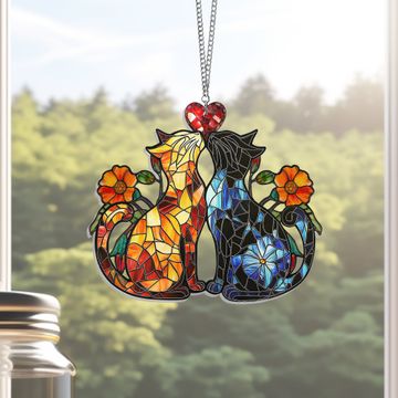 Discover Valentine’s Day Gifts Cat Couple Acrylic Suncatcher Hanging Sign