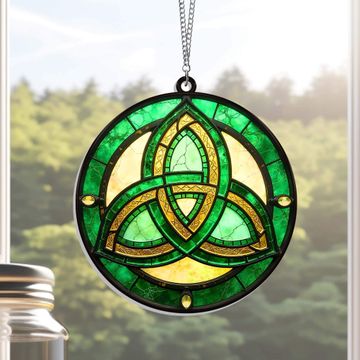 Discover Celtic Trinity Knot Irish St. Patrick's Day Suncatcher Hanging Sign