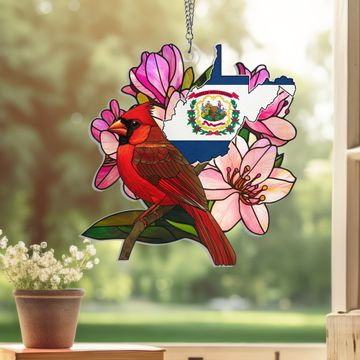 Discover West Virginia With Cardinal Bird Suncatcher Acrylic Hanging