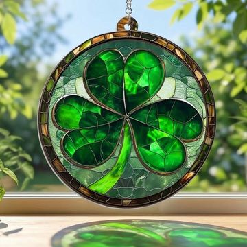 Discover Shamrock Irish Saint Patrick's Day 2 Layered Hanging Suncatcher