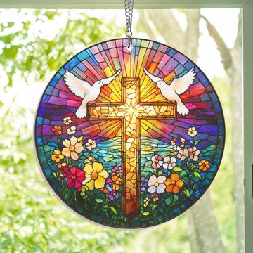 Discover Christian Cross Religious Suncatcher Acrylic Hanging