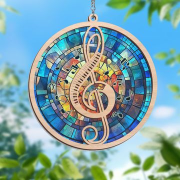 Discover Music Note Music Lover 2 Layered Hanging Suncatcher