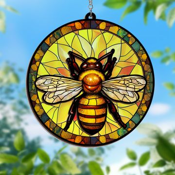 Discover Bee Hippie 2 Layered Hanging Suncatcher