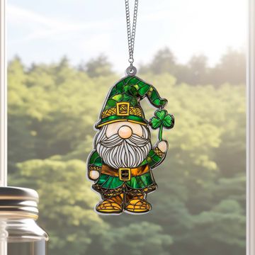 Discover Irish Decor Saint Patrick's Day Gnome Suncatcher Acrylic Hanging