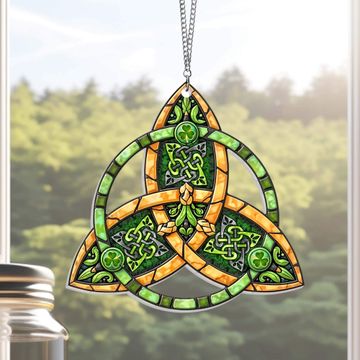 Discover Irish Triqueta Celtic Knot St. Patrick's Day Acrylic Suncatcher Hanging