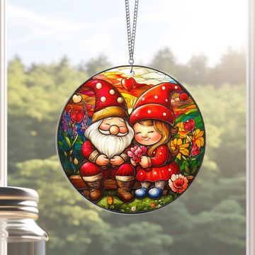 Discover Valentine's Gifts Gnome Couple Acrylic Suncatcher Hanging Sign