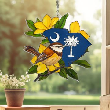 Discover South Carolina With Carolina Wren Bird Suncatcher Acrylic Hanging