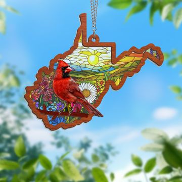Discover West Virginia Map 2 Layered Hanging Suncatcher