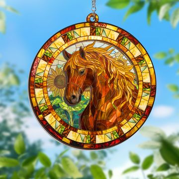 Discover Horse 2 Layered Hanging Suncatcher