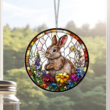 Discover Easter Bunny Eggs Suncatcher  Acrylic Hanging Sign