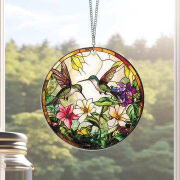 Discover Hummingbirds Suncatcher Acrylic Hanging TPT2120ASn