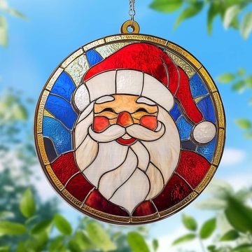 Discover Santa Claus 2 Layered Hanging Suncatcher