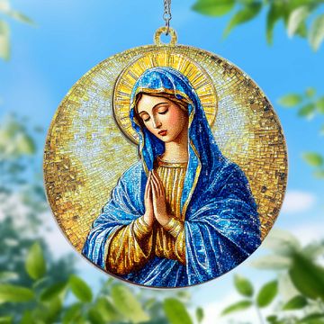 Discover Virgin Mary Praying 2 Layered Hanging Suncatcher