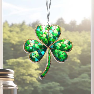 Discover Shamrock Irish Green Clover St. Patrick's Day Ireland Suncatcher Hanging Window