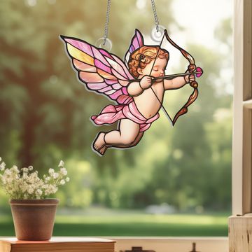 Discover Valentine Day Cupid Suncatcher Love Acrylic Hanging Sign