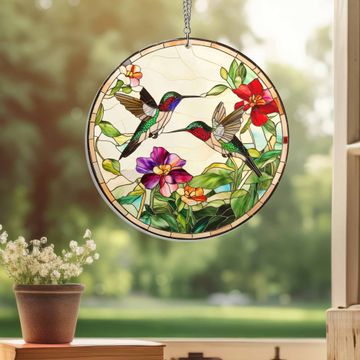 Discover Hummingbirds Suncatcher Acrylic Hanging TPT2121ASn