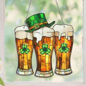 Discover Irish Decor Saint Patrick's Day Irish Beer Suncatcher Acrylic Hanging