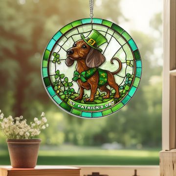 Discover Dachshund Irish Decor Saint Patrick's Day Dachshund Suncatcher Acrylic Hanging