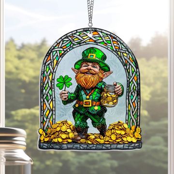 Discover Leprechaun Irish Happy St. Patrick's Day Acrylic Suncatcher Hanging