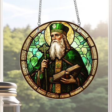 Discover Saint Patrick St. Patrick's Day Suncatcher Acrylic Hanging Sign