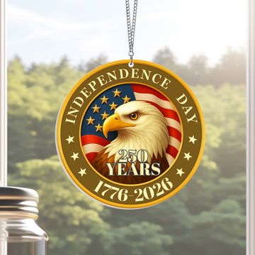 Discover America 250th Independence Day Suncatcher Window Hanging