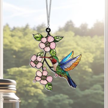 Discover Hummingbird Blossom Cherry Hummingbird Suncatcher Acrylic Hanging TPT2192ASn