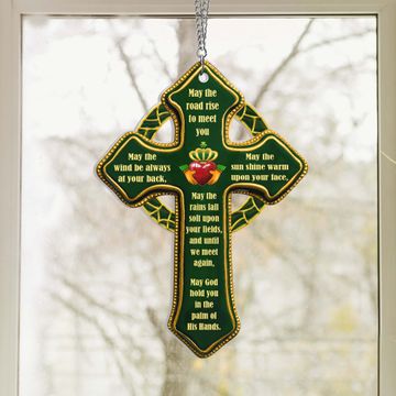 Discover Irish Blessings Irish Celtic Cross Acrylic Suncatcher Hanging Sign