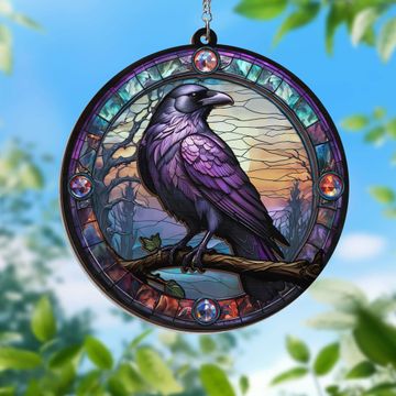 Discover Raven Gothic Crow 2 Layered Hanging Suncatcher
