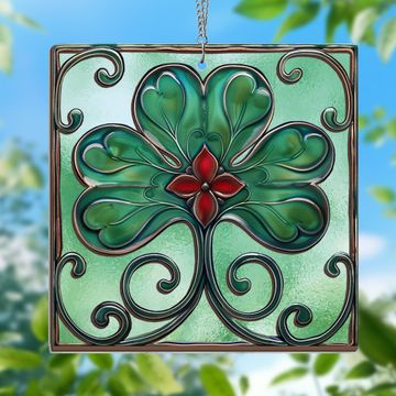 Discover Irish Shamrock 2 Layered Hanging Suncatcher