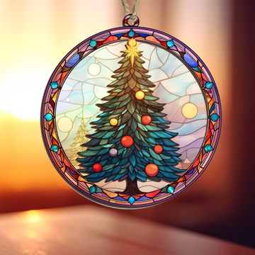 Discover Christmas Tree Suncatcher Ornament