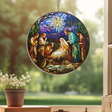 Discover Nativity Of Jesus Oh Holy Night Jesus Christ Christmas Suncatcher Acrylic Hanging