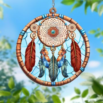 Discover Dreamcatcher Native American 2 Layered Hanging Suncatcher