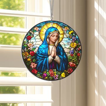 Discover Blessed Virgin Mary Acrylic Suncatcher Hanging Sign