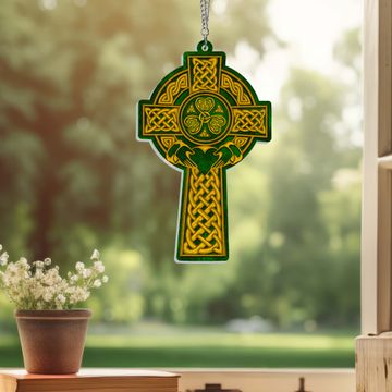 Discover Celtic Knot Cross Acrylic Suncatcher Hanging Sign