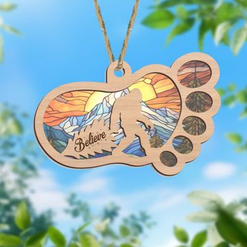 Discover Christmas Ornament, Bigfoot Christmas Believe Sasquatch Suncatcher