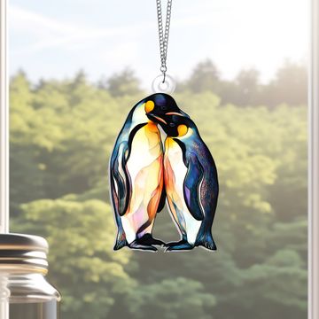 Discover Valentine’s Gifts Penguin Couple Acrylic Suncatcher Hanging Sign
