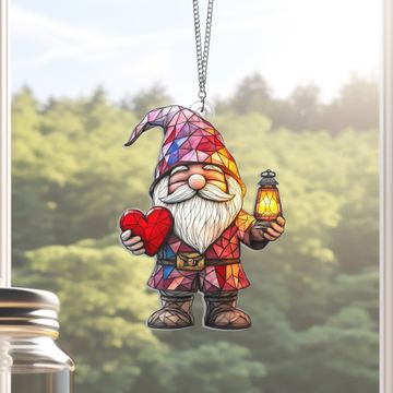 Discover Valentine's Gifts Gnome Acrylic Suncatcher Hanging Sign