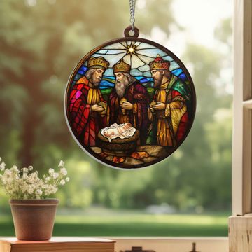 Discover We Three Kings Three Wise Men Nativity story Jesus Christ Christmas Suncatcher Acrylic Hanging