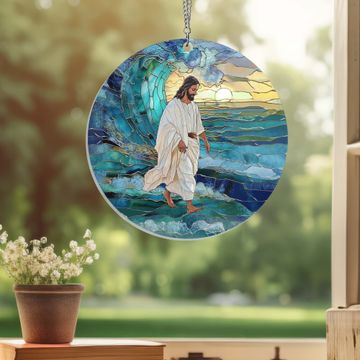 Discover Jesus Walks on Water Suncatcher Acrylic Hanging