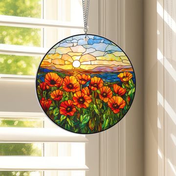 Discover California Poppies Acrylic Suncatcher Hanging Sign Gift For California