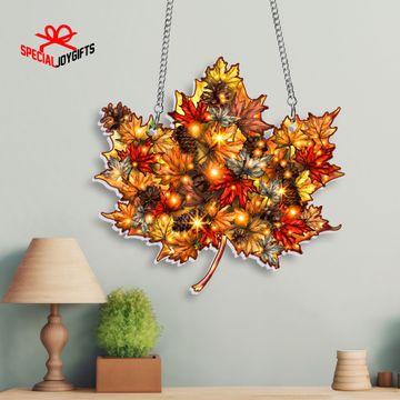 Discover Fall Maple Leaf Suncatcher - Autumn Window Hanging for Home Decor