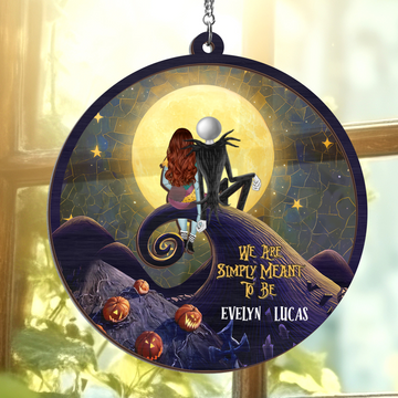 Discover Halloween Couple Gifts Personalized Suncatcher Hanging Window Halloween Town