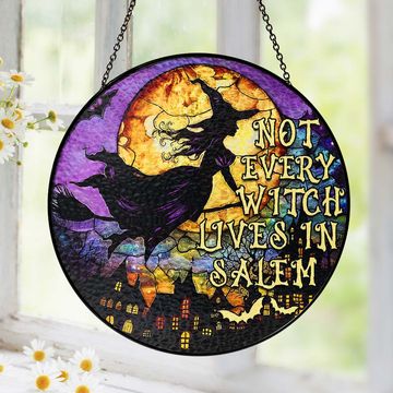 Discover Halloween Witch Witchcraft Stained Glass Suncatcher Not Every Witch Lives In Salem