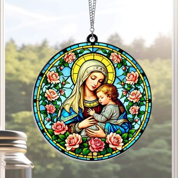 Discover Virgin Mary Mother of Jesus Suncatcher Acrylic Hanging Sign