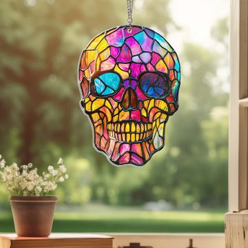 Discover Skull Suncatcher Hanging Sign