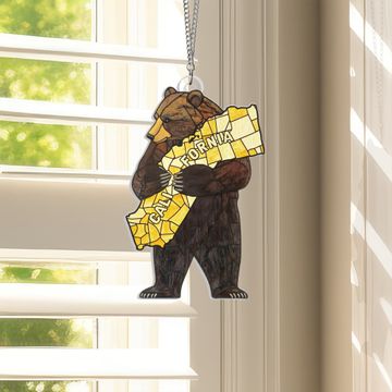 Discover California Bear Acrylic Suncatcher Hanging Sign