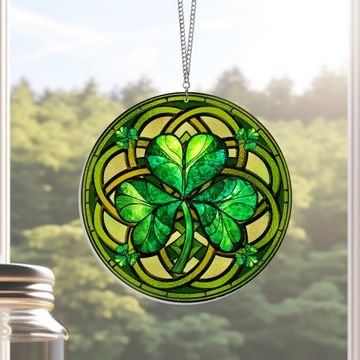 Discover St Patrick’s Day Irish Shamrock Acrylic Suncatcher Hanging Sign