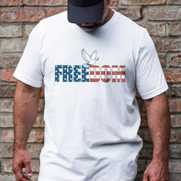 Discover Patriotic Freedom Of Speech  T-Shirt – USA Flag Stars and Stripes Dove Shirts